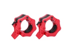 2 Piezas Collares De Seguridad Plástico Para Barbell Dumbbell Bloqueo Rápido Clip Cinchón 50mm Diámetro Interior Rojo