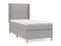 Maison Exclusive - Cama Box Spring Con Colchón Tela Gris Claro 100x200 Cm