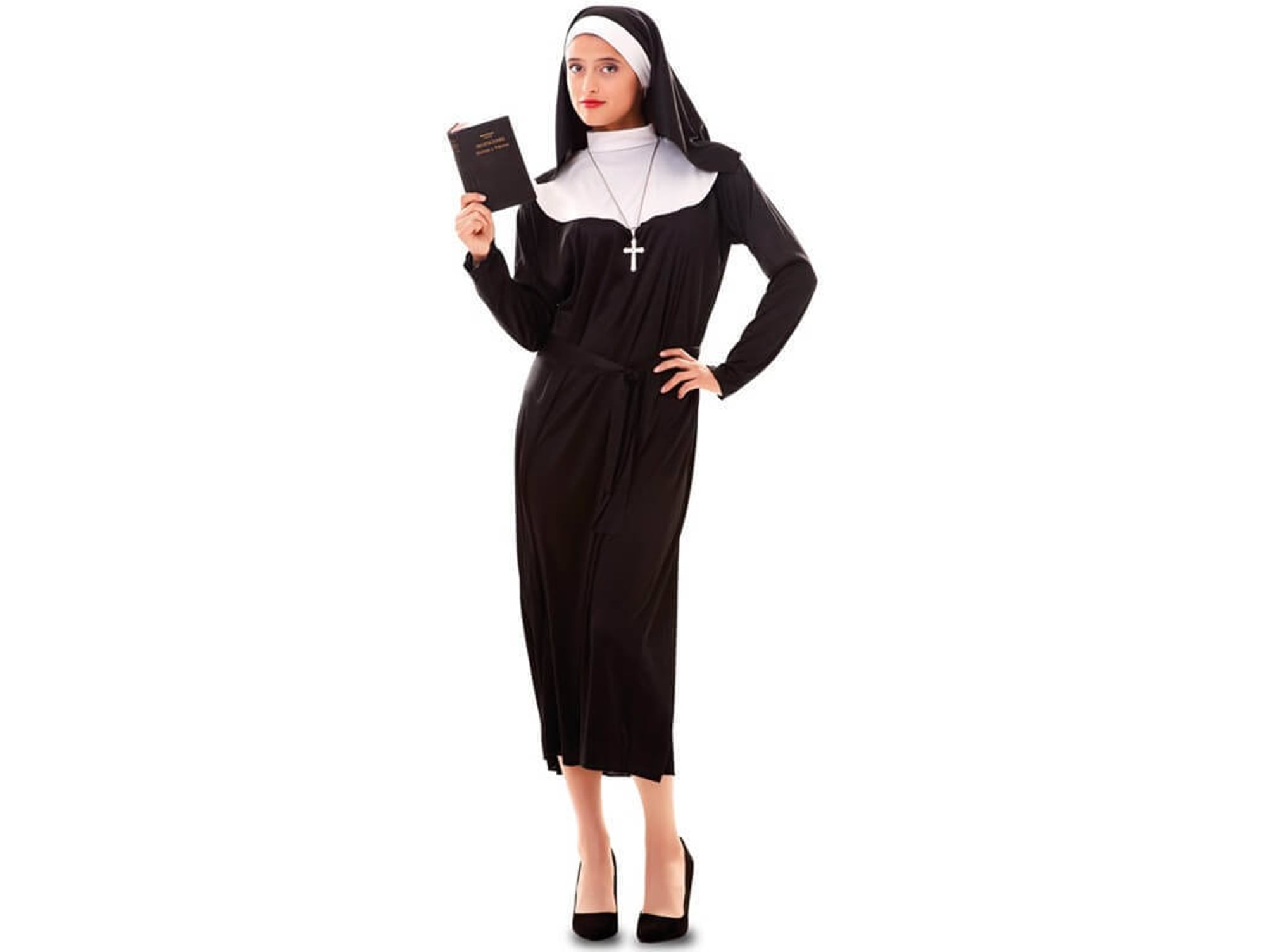 Disfraz de Mujer DISFRAZZES Monja Negro (Talla: XL)