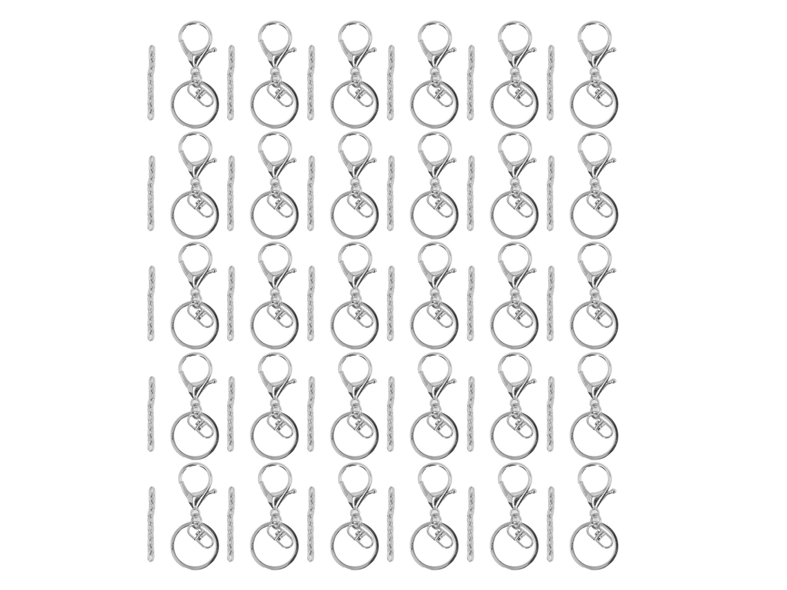 Juego De 30 Anillas Colgantes Con Forma De Llave Y Cadena De Metal Resistente Para Manualidades Y Fabricación De Joyas.