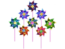 2026-100 Cataventos de Plástico Arco-Íris, Brinquedos DIY para Crianças, 16cm, para Jardim e Festas