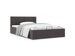 Cama Canapé Hidráulica De Almacenaje Sin Colchón Gris 140x200cm