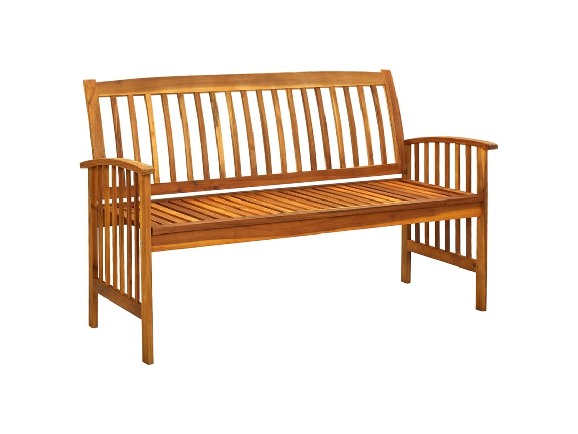 Maison Exclusive - Banco de jardín con cojín de 147 cm, madera maciza de acacia.