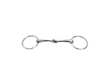 Bocado de caballo de 2 anillas con articulación de acero inoxidable HORKA