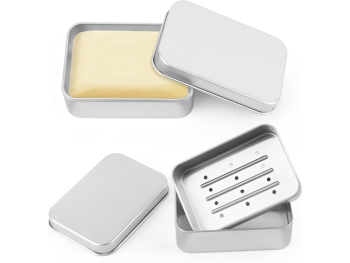 1 Jabonera Con Tapa De Aluminio - Tapa Y Rejilla De Drenaje - Impermeable - Para Champú Sólido - Para El Hogar/viajes