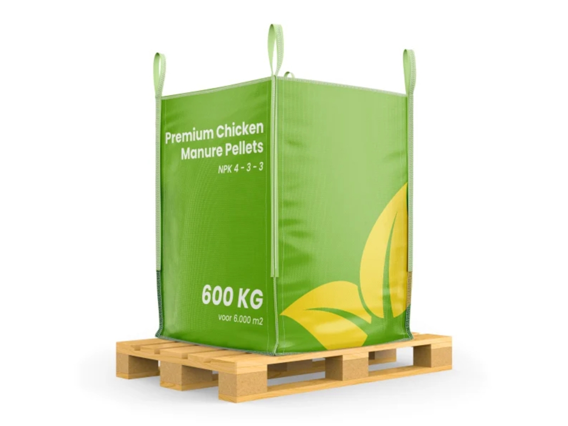 Pellets de Estiércol de Pollo (Bolso Grande 600 kg – para 6.000 m2) - Organifer