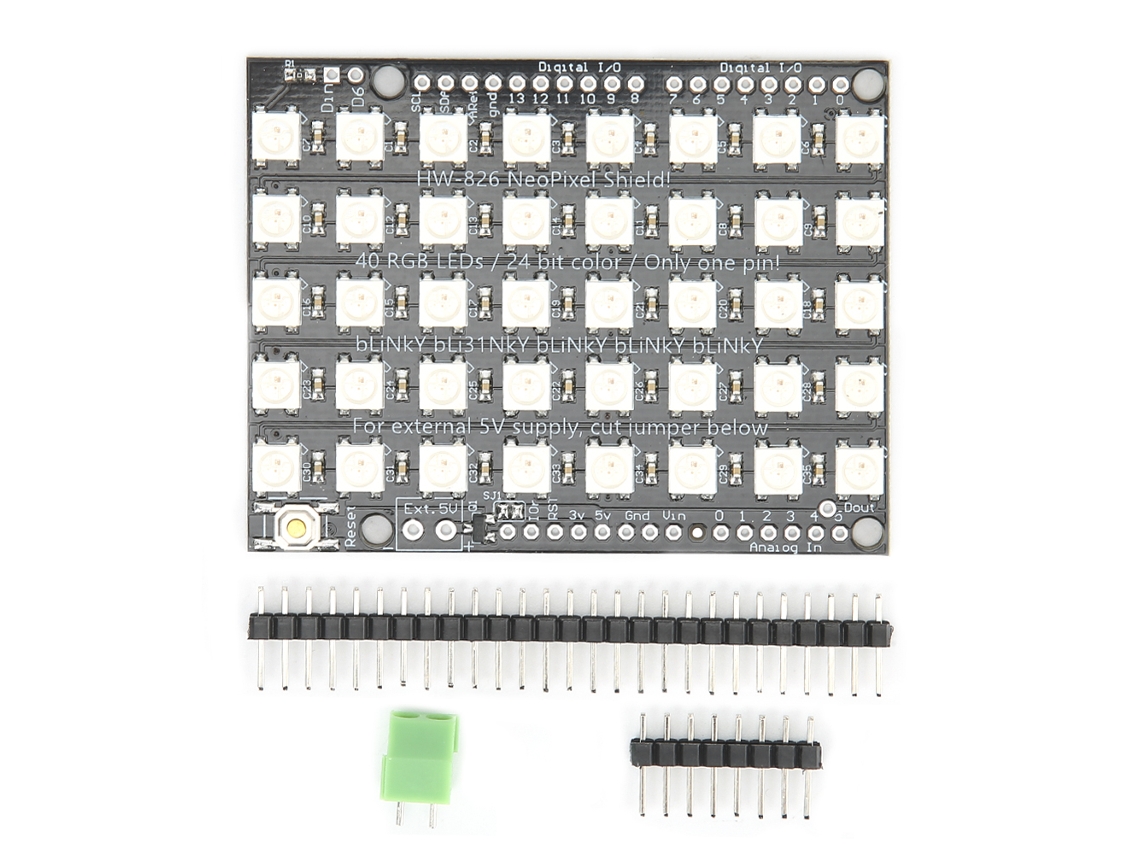 Placa De Desarrollo Led Rgb Ws2812b 5050 De 40 Dígitos Hw-826 Con Controlador De Color Completo Integrado