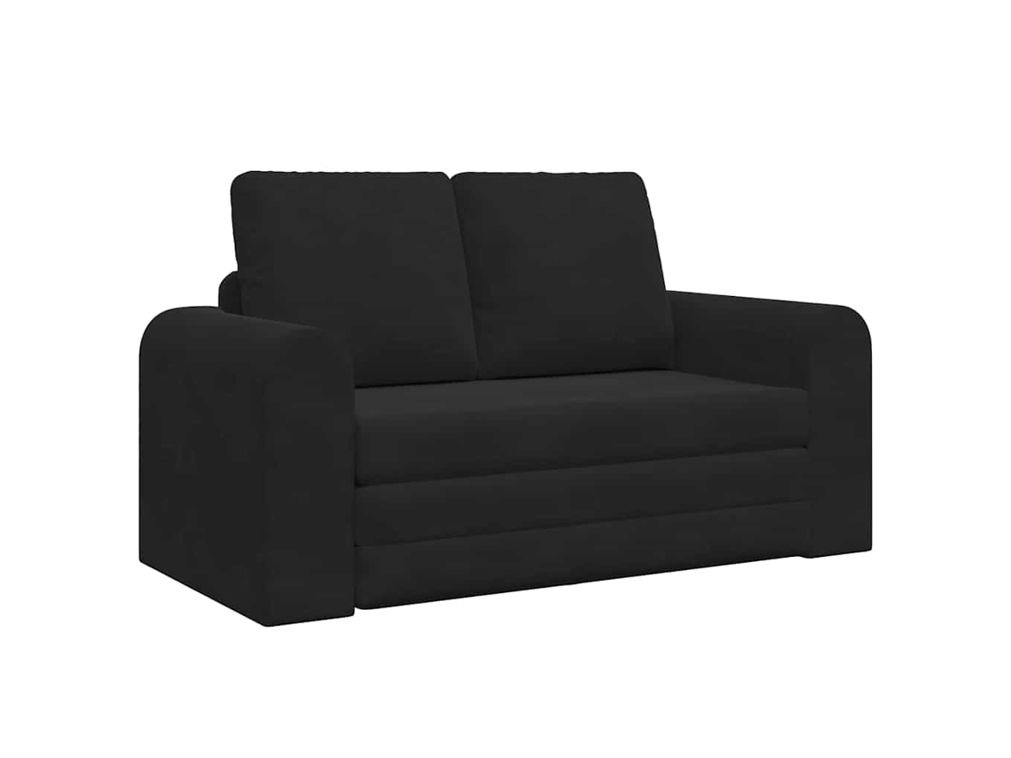 Sofá cama de 60 cm, terciopelo negro HARLANV1