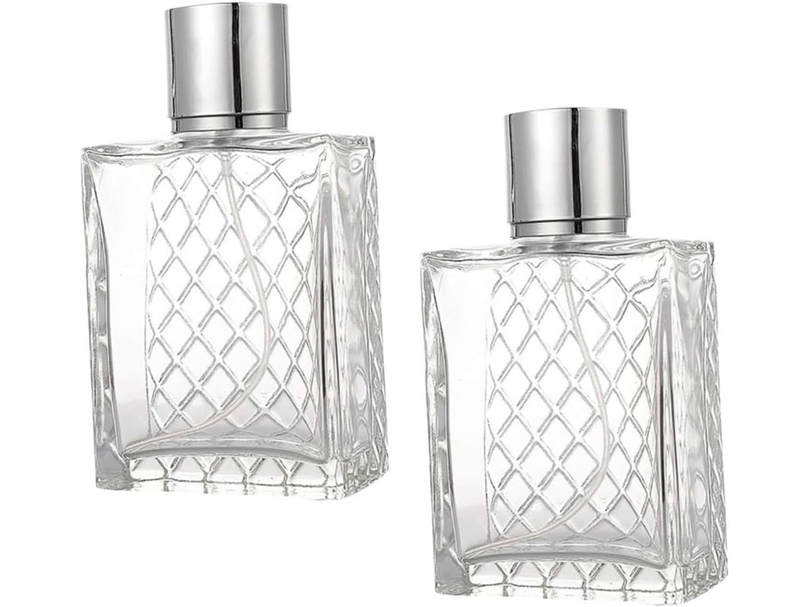 Juego De 2 Botellas Pulverizadoras De Vidrio Transparente Vacías, Pulverizadores Portátiles Para Perfumes Y Cuidado Personal.