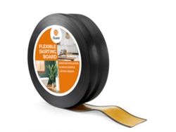 Zócalo de PVC de 32 x 23 mm, 20 m, flexible, autoadhesivo, suave, color negro Quest