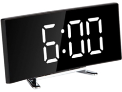 Reloj Despertador Led Multifuncional Con Pantalla De Espejo Grande, Reloj Electrónico Silencioso Para Mesita De Noche.