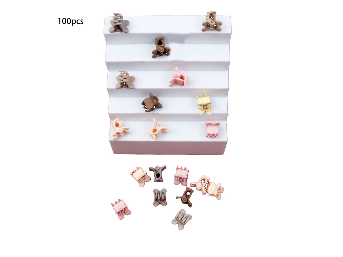 100 Clips Para El Pelo Mini Bonitos Para Mujeres Y Niñas