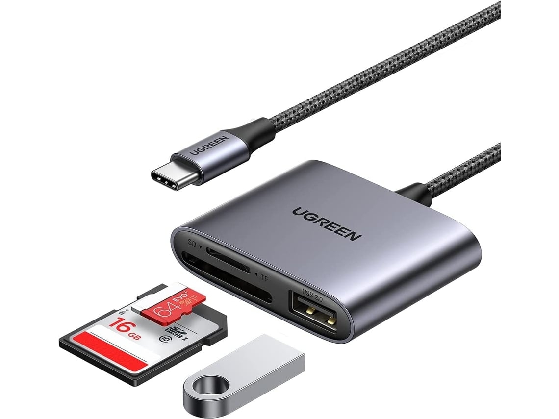 Lector De Tarjetas Sd Usb-c Con Puerto Usb Adaptador De Tarjeta Micro Sd De Aluminio Portátil Viajes Exterior Grabación Compacta Wifi