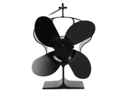 Ventilador Para Estufa De Leña, 4 Aspas, Térmico, Autoarranque, Resistente A Altas Temperaturas, Negro Lt381