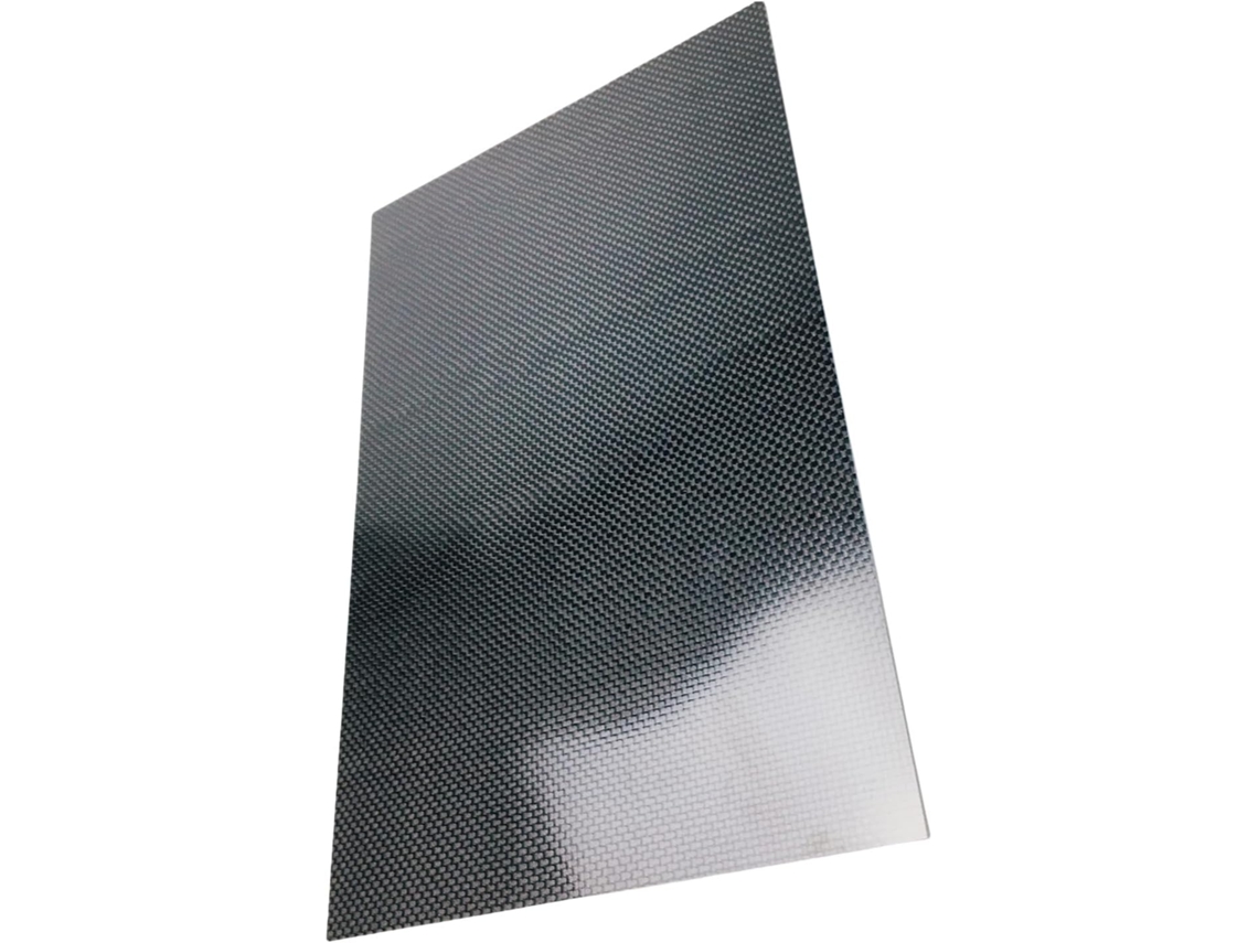 Lámina De Fibra De Carbono - 200 X 400 Mm - Fibra 3k - Placa Laminada En Sarga - Acabado Brillante