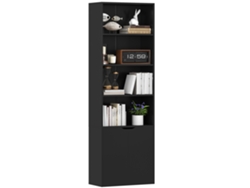 Librería De 6 Baldas Con Puertas, Color Negro.
