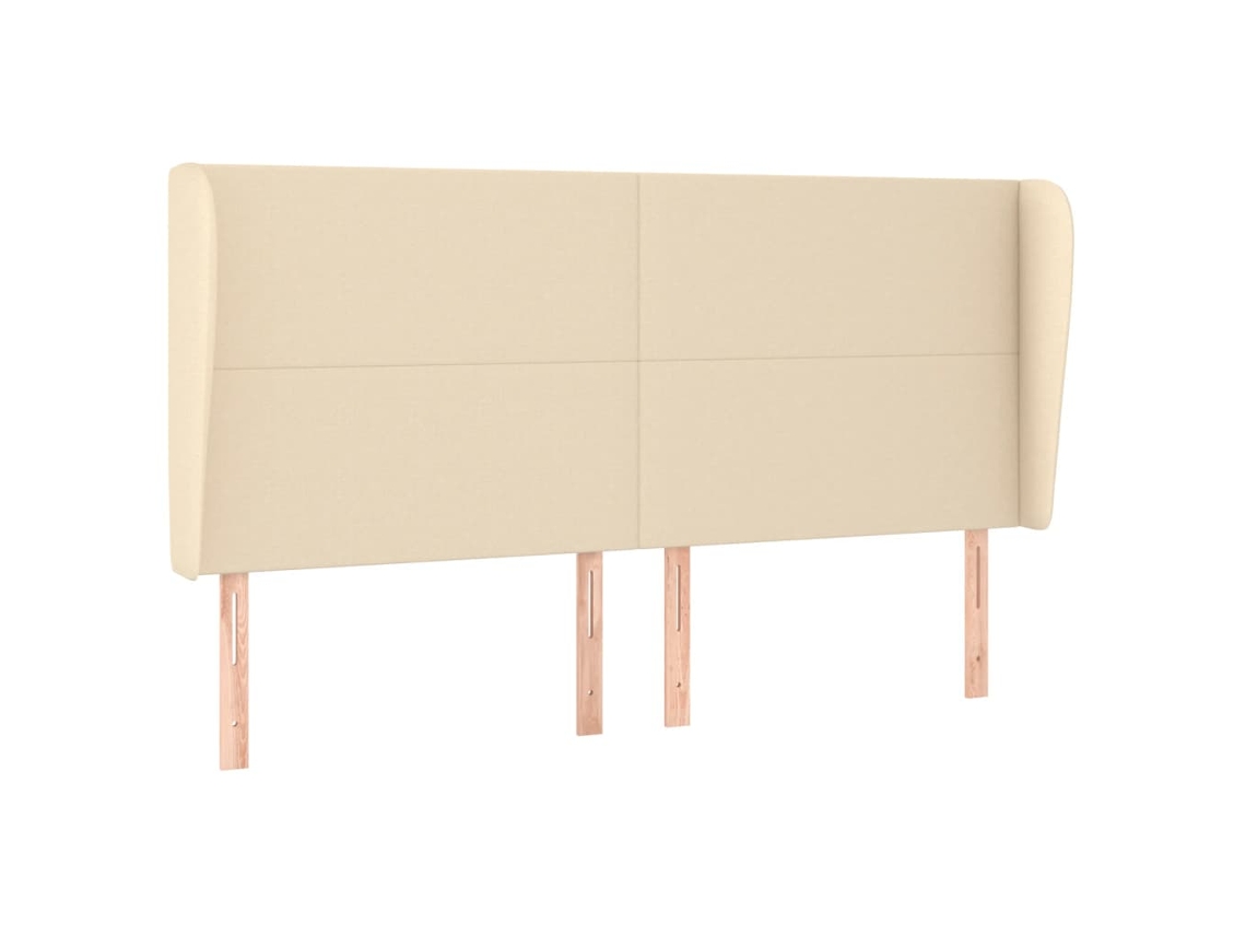 Maison Exclusive - Cabecero Con Orejas De Tela Color Crema 183x23x118/128 Cm