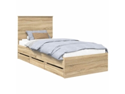 Maison Exclusive - Estructura De Cama Roble Sonoma 75 X 190 Cm Madera Ingenieril