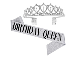 2026-accesorios Cumpleaños Para Mujeres Niñas Faja Hombro Corona Cristal Diadema Fiesta
