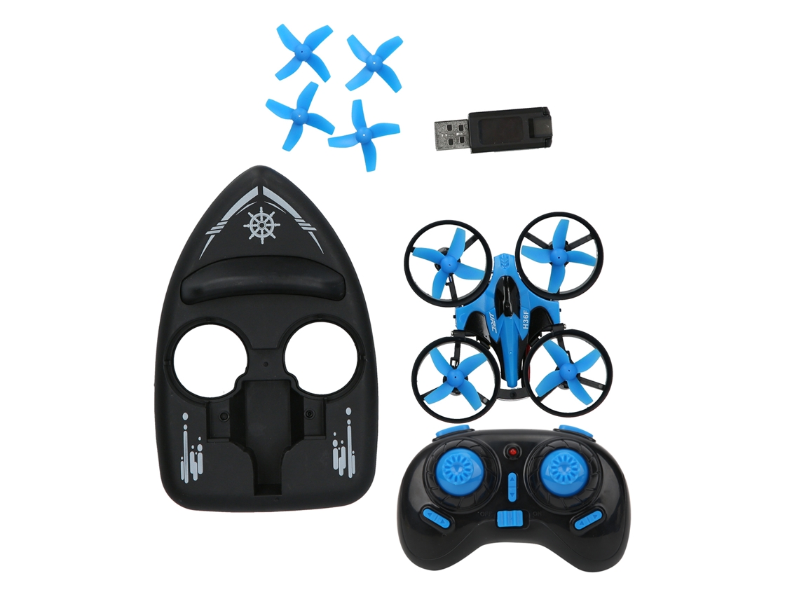 Drone Controle Remoto 3 Em 1 Modo Sem Cabeça Inversão 360 Graus Navio Carro Brinquedo Azul