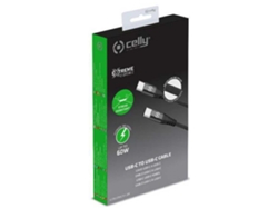 Cable CELLY USBCUSBCNYLBK (USB-C - 2m - Negro)
