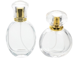 Frascos De Perfume En Spray Recargables De Niebla Fina, Juego De 2, 50 Ml, Vidrio, Diseño Elegante.