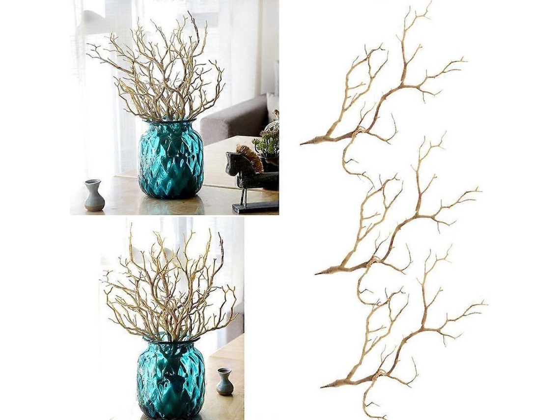 3 Piezas De Ramas Artificiales Pequeñas Para Decoración De Mesa De Centro De 35 Cm (13,78")