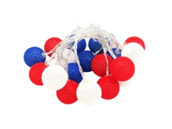 2026-luces Decorativas 4 De Julio 3m 20 Led Luces De Cuerda Patrióticas Con Bolas Rojo Blanco Azul Para Patio Fiesta