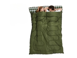 Saco De Dormir Doble Para Camping (5 °c - 15 °c), Cálido E Impermeable, Color Verde. Panoona