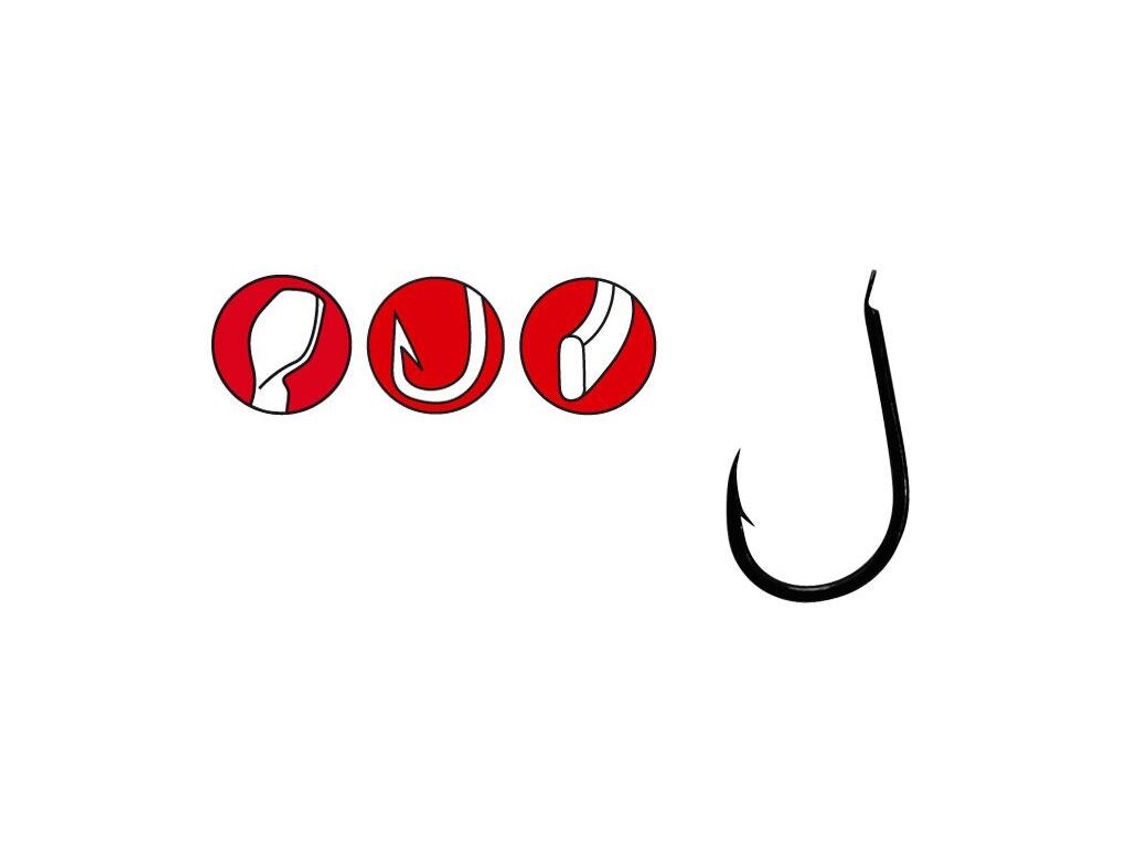 Paquete de 10 ganchos GAMAKATSU Power Carp Flatted Eye