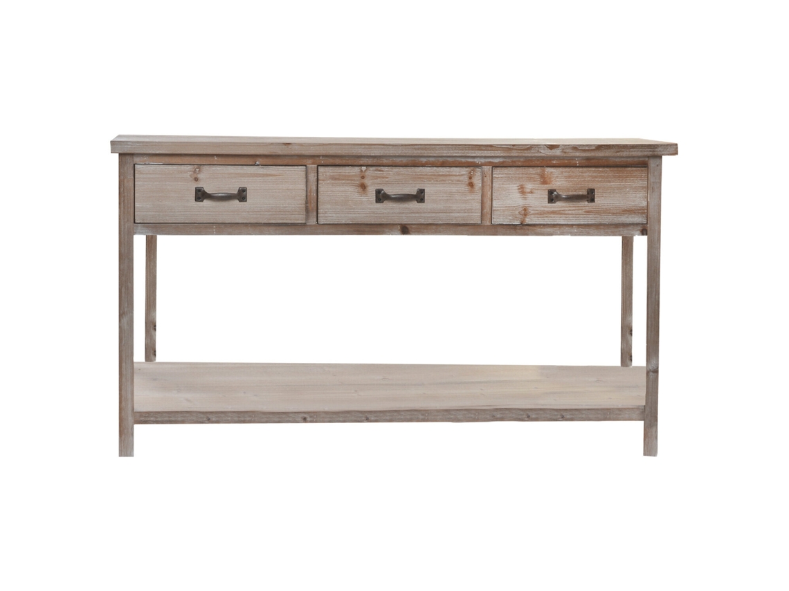 Consola Alexandra House Living en madera de paulownia con 3 cajones, 160x40x80cm
