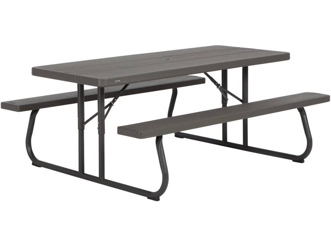Mesa LIFETIME Picnic con bancos (183x76 cm)