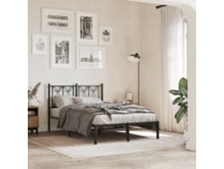 Estructura Cama Sin Colchón Con Cabecero Metal Negro 120x190 Cm