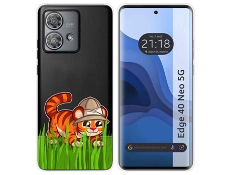 Funda Diseño Tigre para Motorola Edge 40 Neo 5G TUMUNDOSMARTPHONE Multicolor