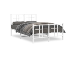 Maison Exclusive - Estructura Cama Sin Colchón Con Estribo Metal Blanco 120x200 Cm