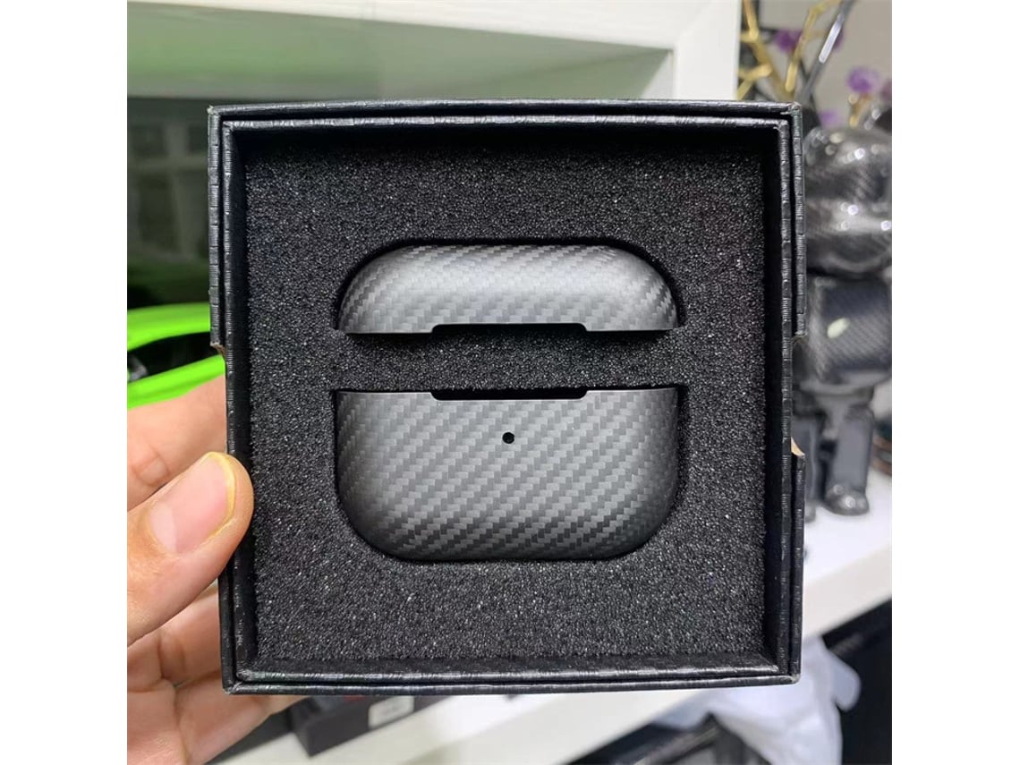 Estojo De Fibra De Carbono Para Airpods Pro 3, Acessório De Alta Gama Com Fecho Magnético E Proteção Contra Golpes.