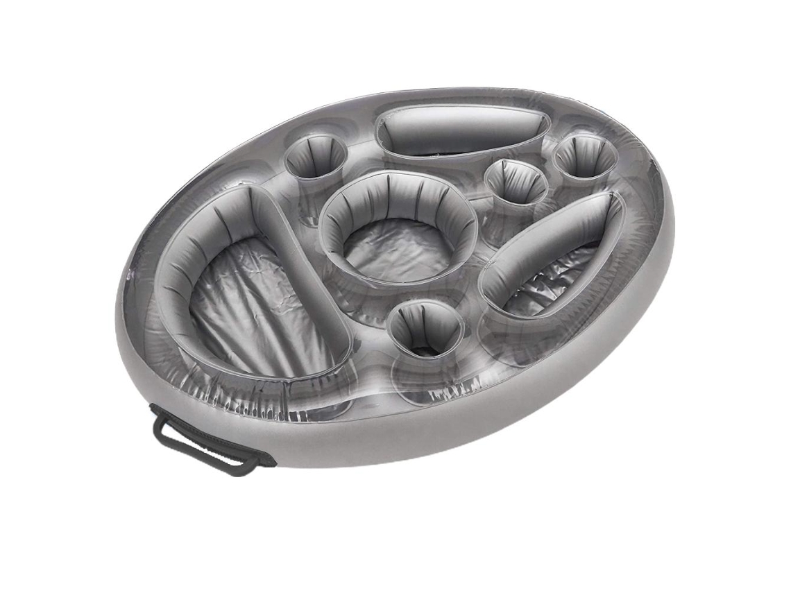 Portavasos inflable para fiestas de verano con múltiples agujeros