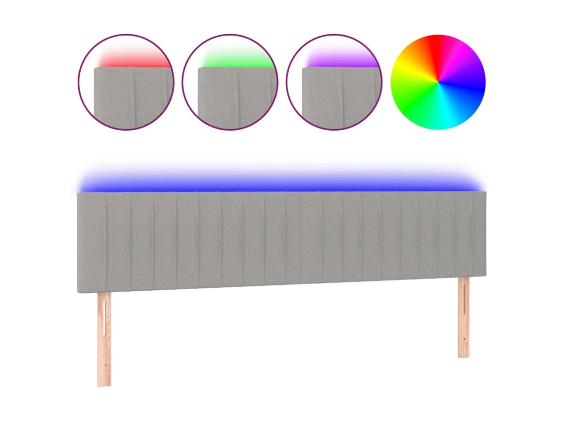 Maison Exclusive - Cabecero Con Led De Tela Gris Claro 160x5x78/88 Cm