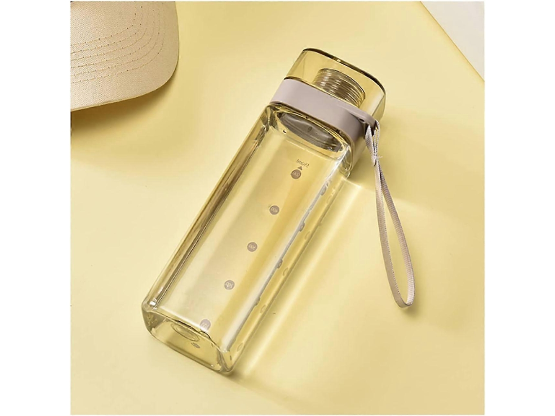 Botella De Agua Deportiva Para Fitness, Botella De Agua Fría Con Marcaciones De Tiempo, Marrón 400ml Rosewell