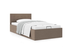 Cama Canapé Hidráulica De Almacenaje Sin Colchón Taupe 90x200cm