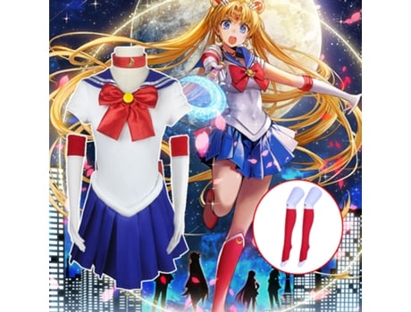 Disfraz de cosplay de Sailor Moon, disfraz de juego de rol, conjunto completo para niños (150)
