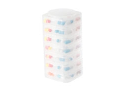 Organizador de pastillas semanal apilable y desmontable CHRUI de 7 días, libre de BPA (blanco)