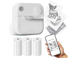 Mini Impresora Térmica Impresora Portátil Bluetooth3 Rollos De Papel-blanco Gertiz