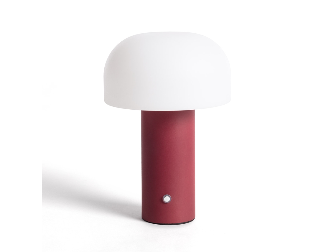 Lámpara De Mesa Led Portátil Metal Con Batería Usb Recargable Leta Bordeaux
