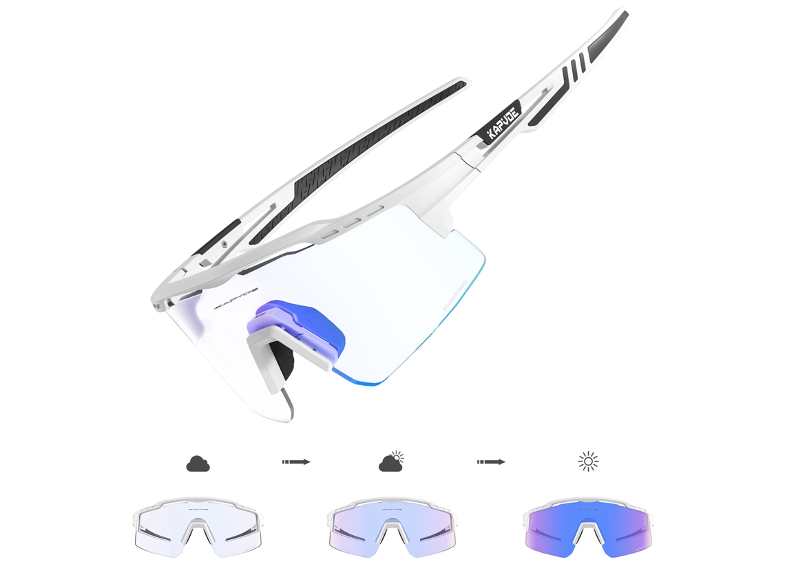 (estilo 2, Blanco) Gafas De Ciclismo Fotocromáticas Uv400, Con Lentes Fotocromáticas Y Protección Uv.