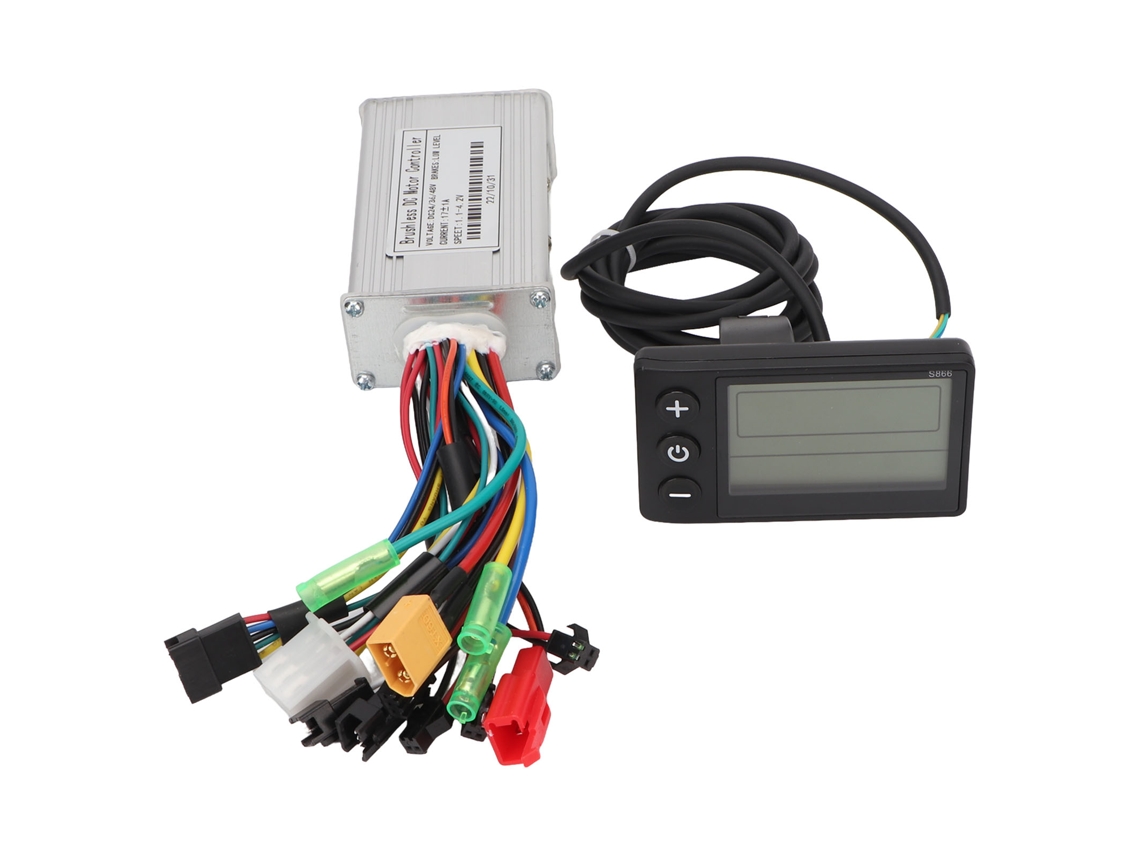 Kit De Control De Motor Sin Escobillas Para Bicicleta Eléctrica De Onda Sinusoidal Con Panel S866 17a 24v-48v 250w-350w