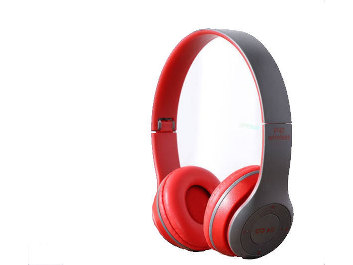 Auriculares Bluetooth GETEK P47 (Over Ear - Micrófono - Rojo)