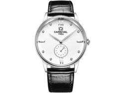 Reloj Masculino De Marca Ultrafino Con Pulsera De Cuero Negro Plata Blanco Yuysan