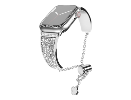 Correa para Smartwatch con cláusula de cadena de diamantes de aleación de zinc para Apple Watch Series 8 y 7 45 mm / SE 2 y 6 y SE y 5 y 4 44 mm / ...