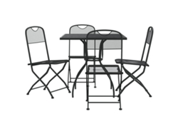 Conjunto 5 Juego de comedor de jardín VIDAXL malla metálica gris antracita